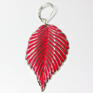 PINK LIGHT LONG EARRINGS LEAVES SPRING JEWELRY FASHION TRENDY CHUNKY BIG EARRING